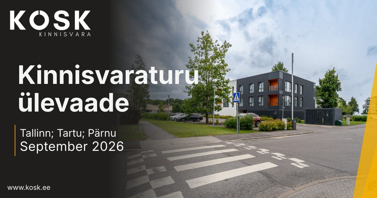 Kinnisvaraturu ülevaade: Tallinn, Tartu ja Pärnu september 2026